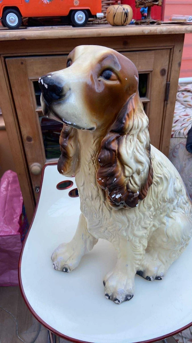 Vintage Rare moule en céramique pour chien Schnauzer 17 de long - France
