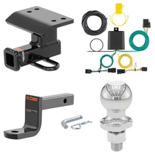 CURT Trailer Hitch Tow Kit Wiring, 45521-40161 Ball Mount, Pin & Clip, 12097