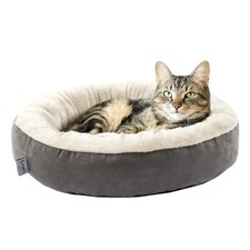 Round Donut Cat and Dog Cushion Bed, 20in Bed for Cats or Small Dogs, Anti-Sl...