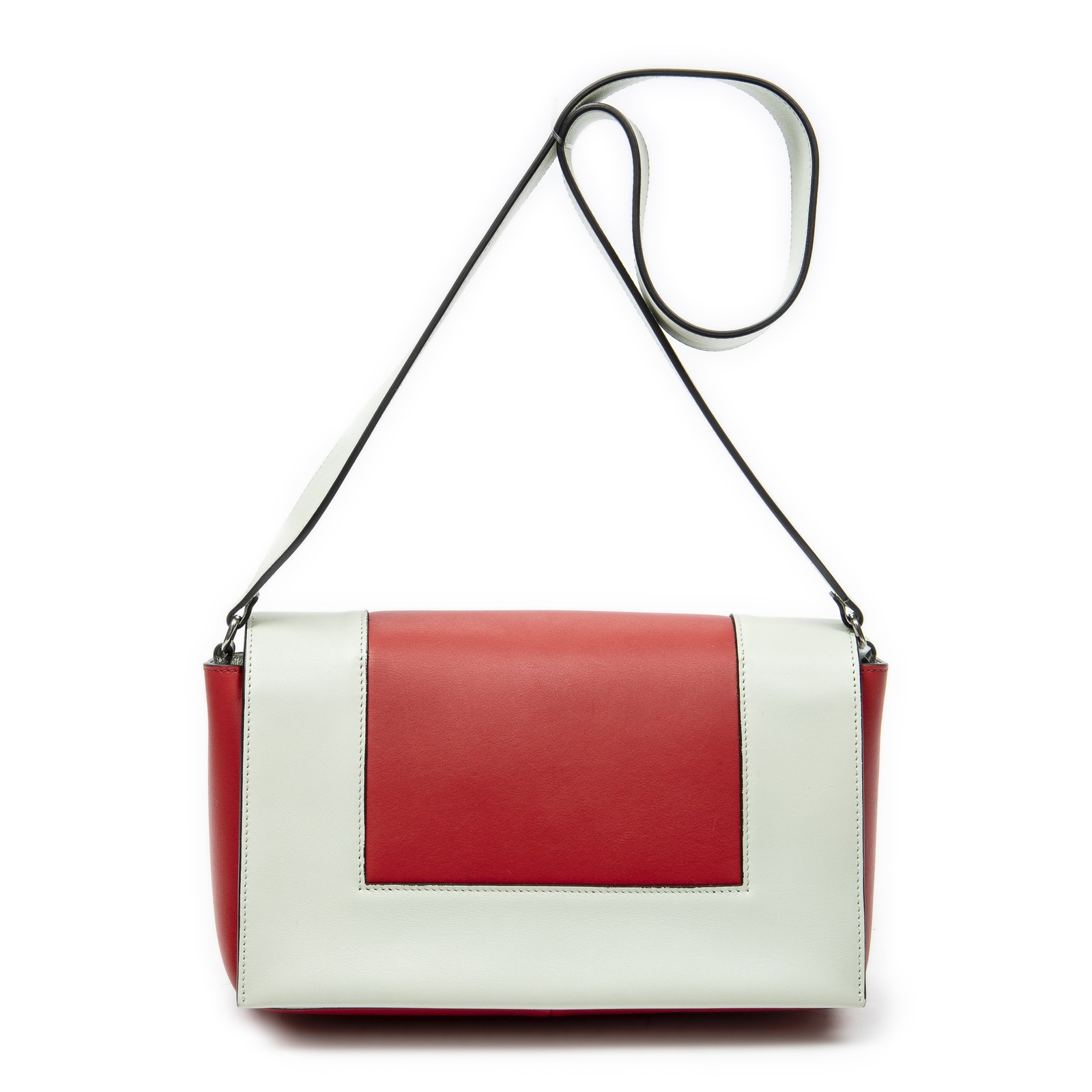 Celine Red/Mint Green Medium Frame Crossbody Shoulder Bag Calfskin Leather image 5