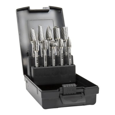 STIER Frässtifte-Set 5-tlg | 10-tlg Schaftfräser Hartmetall Stiftfräser