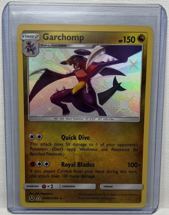 Pokemon Hidden Fates Garchomp Baby Shiny Holo #SV40/SV94