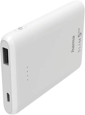 Hama Powerbank 201667 PowerPack SLIM5-HD 5000mAh Universal USB + Micro USB Port