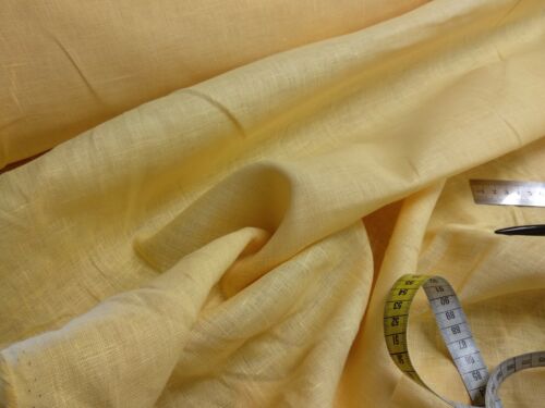 100% linen fabric - yellow - french belgium flax dense medium - for clothing - Picture 2 of 7