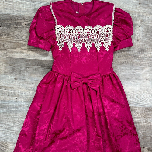 Vintage Jessica McClintock Gunne Sax Magenta Pink Girls Dress Size 12 New - Picture 3 of 12