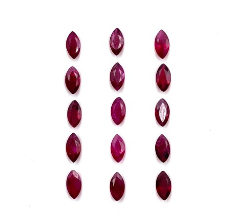 Natural Ruby Marquise Cut Loose Gemstone Lot 6 Pcs 2.50*5 MM 1 CT - Picture 3 of 7
