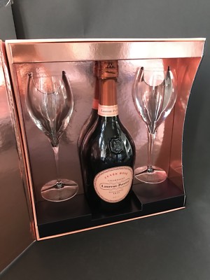 Laurent Perrier Champagner Rose 0,75l 12% Vol Geschenkset + 2 Gläser