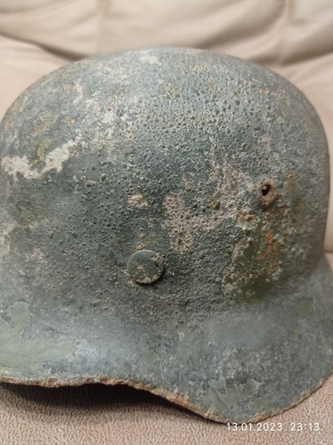 Raro Elmetto M35 Elmetto Tedesco M35 WW2 Elmetto da Combattimento M 35 WWII Raro Taglia 60 - Foto 11 di 11