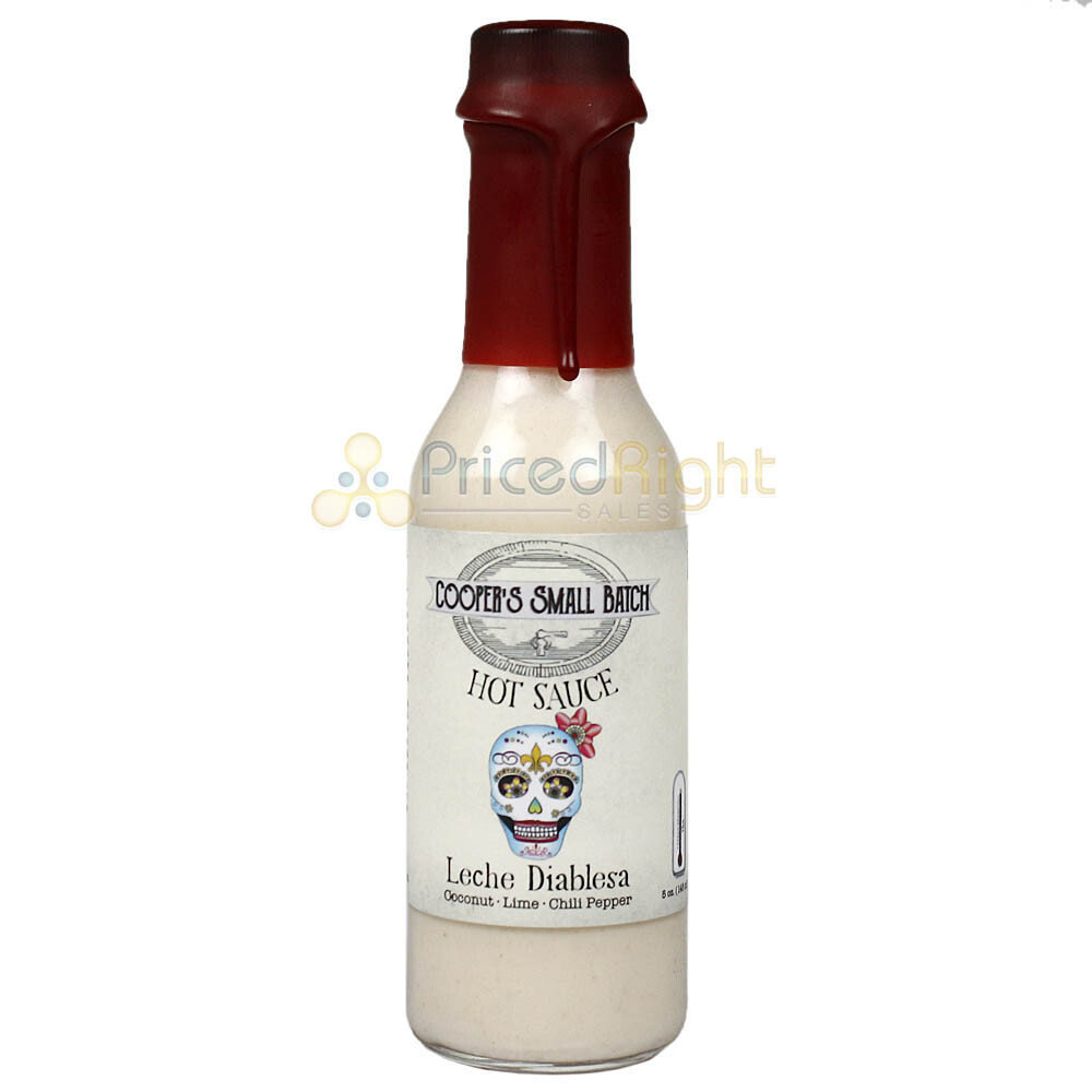 Leche Diablesa Salsa Blanca Caliente Coco Lima Cooper's Lote Pequeño Botella 5 OZ