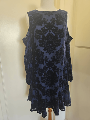 white christmas dresses Chic Allure Floral Velvet Burnout Long Sleeve Mini Dress main image 0