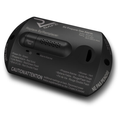RV SAFE RV PROPANE GAS ALARM 2-WIRE BLACK- RVLP-2B