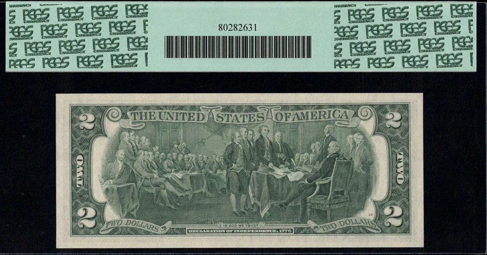 1976 $2 FRN "ROLLER OFFSET" PC.G.S #66PPQ - Image 2 of 3