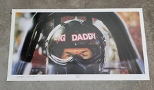 Jeff Caudle HE'S BACK Don Garlits Signed Poster 1994 Lithograph, 2 Autographs