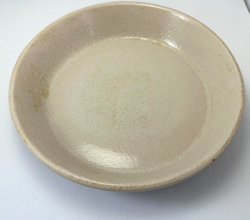 Robinson Ransbottom Pottery Roseville Ohio Pie Plate Blue Stripe