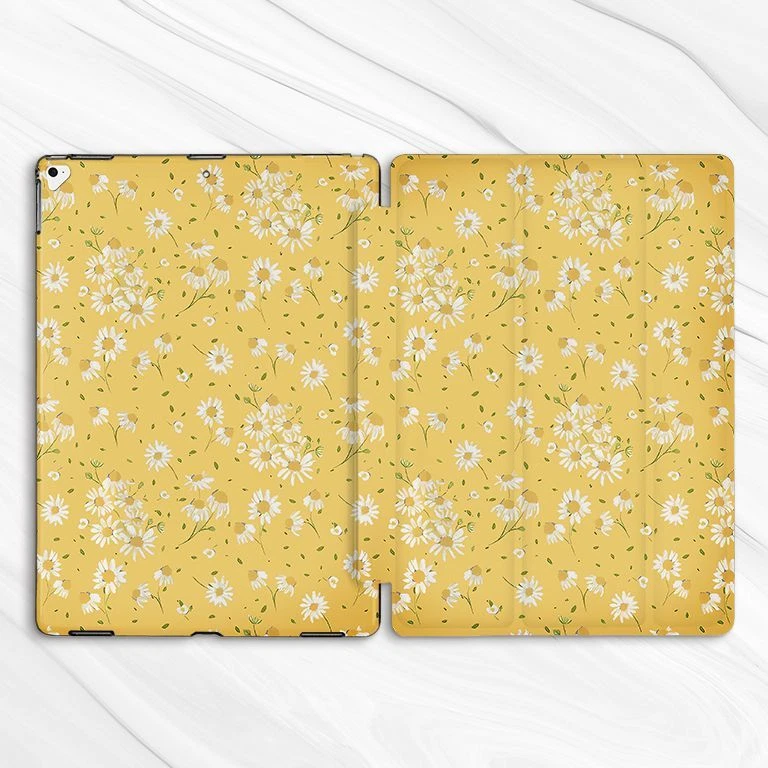 Floral Daisy Flowers Yellow Case For iPad 10.2 Air 3 4 5 Pro 9.7 11 12.9 Mini - Image 4 of 4