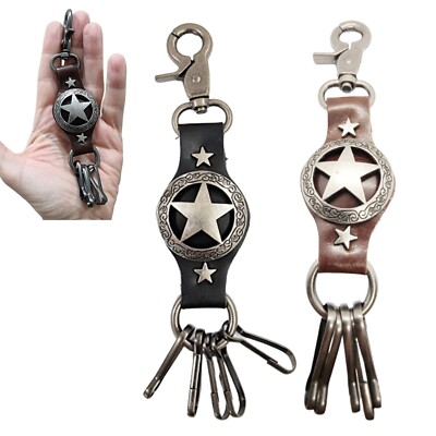 Portachiavi A Stella In Acciaio Inox Con Moschettone – Gancio Per Chiavi E Portafoglio – Accessorio Unisex
