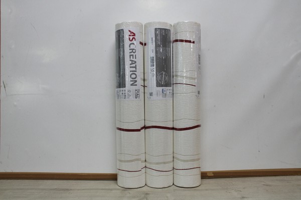 3 Rollen Vliestapete As Creation 95873-1 Rot-Cremeweiss Gemustert-image