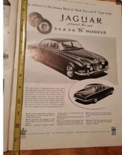1963 Jaguar B&W Print Ad LARGE SIZE 11"X14"