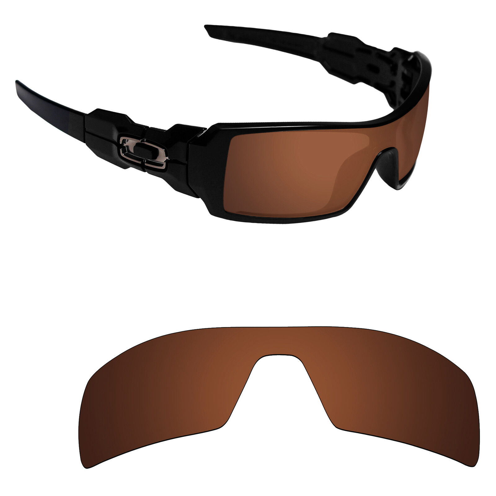Hawkry Polarized Replacement Lenses for-Oakley Oil Rig Sunglass Bronze Brown
