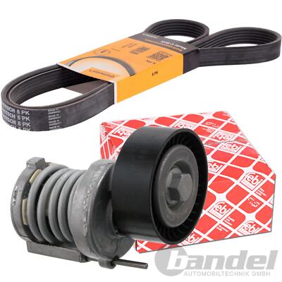 CONTI KEILRIPPENRIEMEN FEBI SPANNER+SPANNROLLE für VW GOLF 5+6 CADDY OCTAVIA