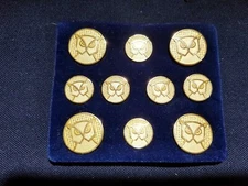 ENGLAND London Badge OWL face Gold 20mm, 15mm Blazer Replacement Buttons Set 10