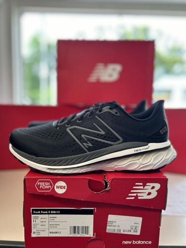New Balance - Men’s Fresh Foam X 860v13 Black/White (Size 11) - Picture 2 of 6