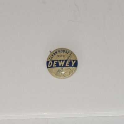 #ad #ad Clean House with Dewey Campaign Button Political Pinback Pin Badge USA 3 4quot; $6.99