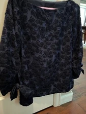 NWT Banana Republic Navy Long Sleeve Top  $88 MSRP- Size XS
