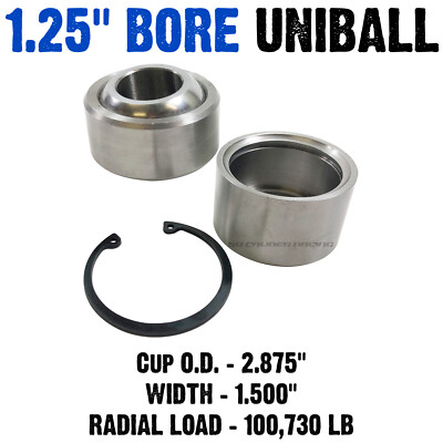 1.25'' Bore Uniball Spherical Bearing Kit Chromoly PTFE Fabricate UTV Control Arm