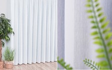 Gardine Store Halbtransparent Weichfließende Qualität Weiß Faltenband  NACH MAß