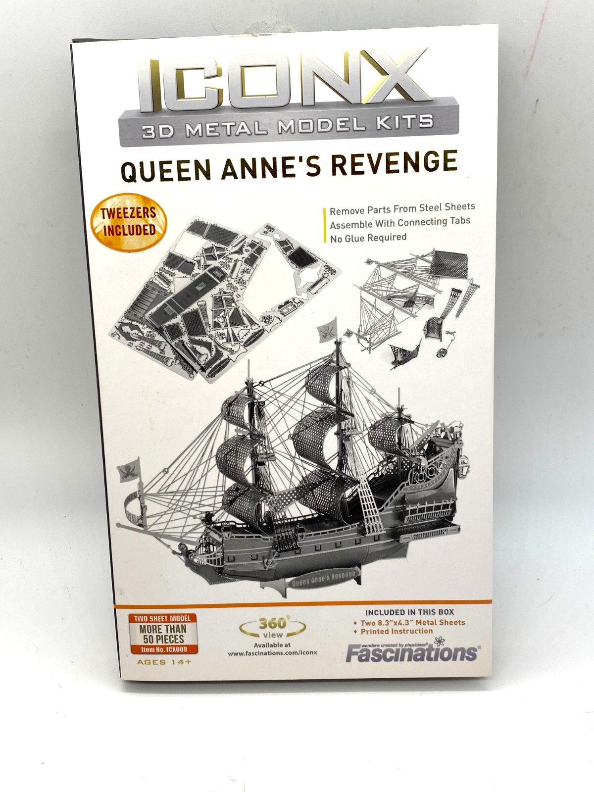 ICONX  Fascinations Queen Anne's Revenge Ship 3D Metal Model Kit