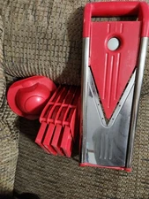 Prepology Mandoline Slicer With 5 Blades Red