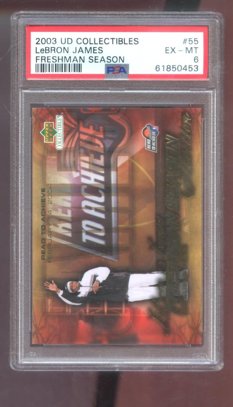 2003-04 UD Upper Deck #55 Lebron James Freshman Season ROOKIE PSA 6 Graded Card
