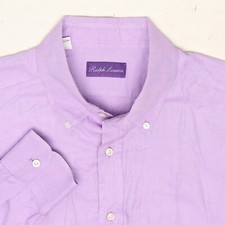 Ralph Lauren Purple Label Mens Dress Shirt XL 17/36 Solid Lavender Button Down