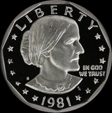 1981 S Susan B Anthony PROOF Dollar US Mint Coin SBA 