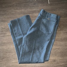 Vintage WRANGLER 82HU Pants Men's 38x32 Rancher Blue Dacron Polyester Western