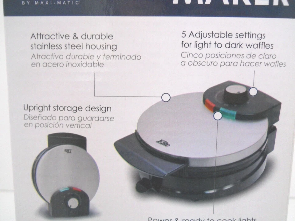 Gofrera belga clásica Elite Cuisine redonda antiadherente Foto 4 de 4