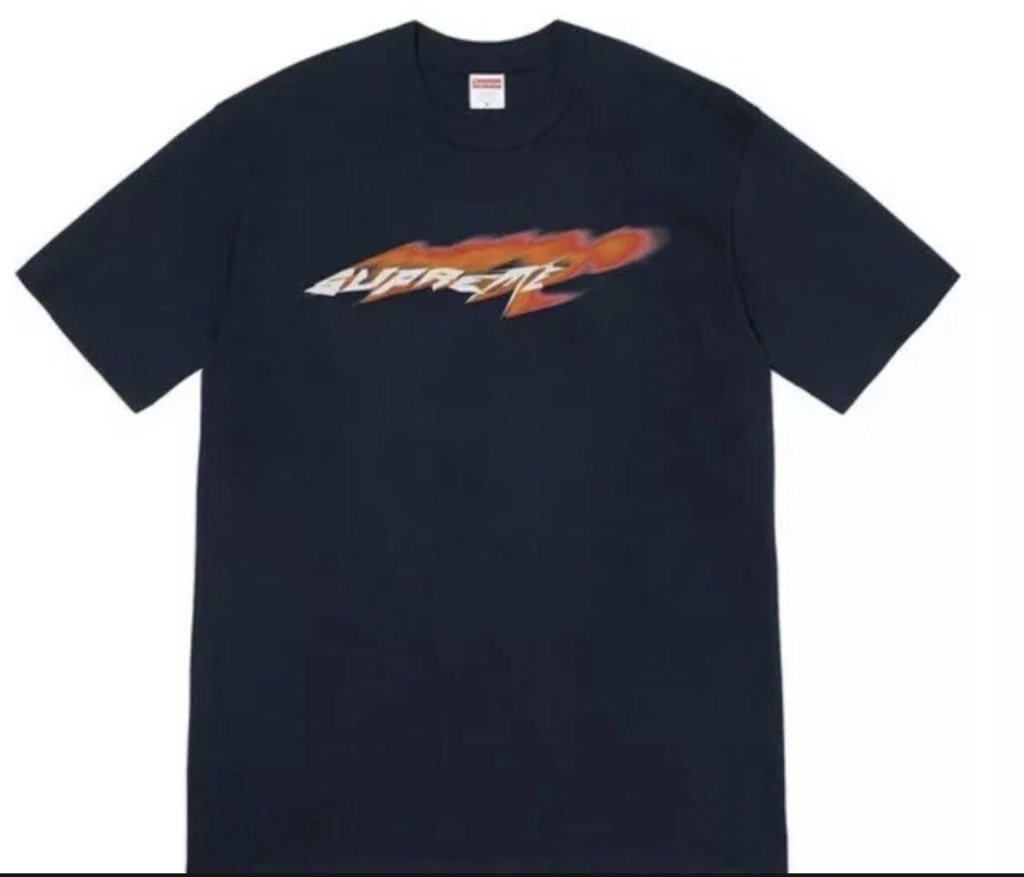 SUPREME WIND TEE NAVY SIZE M SS21 WEEK 1 (IN HAND) AUTHENTIC (BRAND NEW)