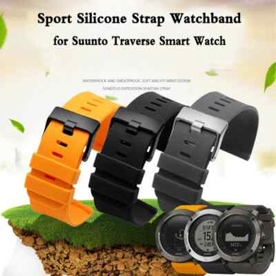 24mm Silicone Strap for Suunto Traverse Watch Men Sport Rubber Waterproof  Band UK