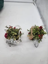 2 GANZ Cardinal Kissing Krystal Christmas Ornament Prism Mistletoe Holiday Tree