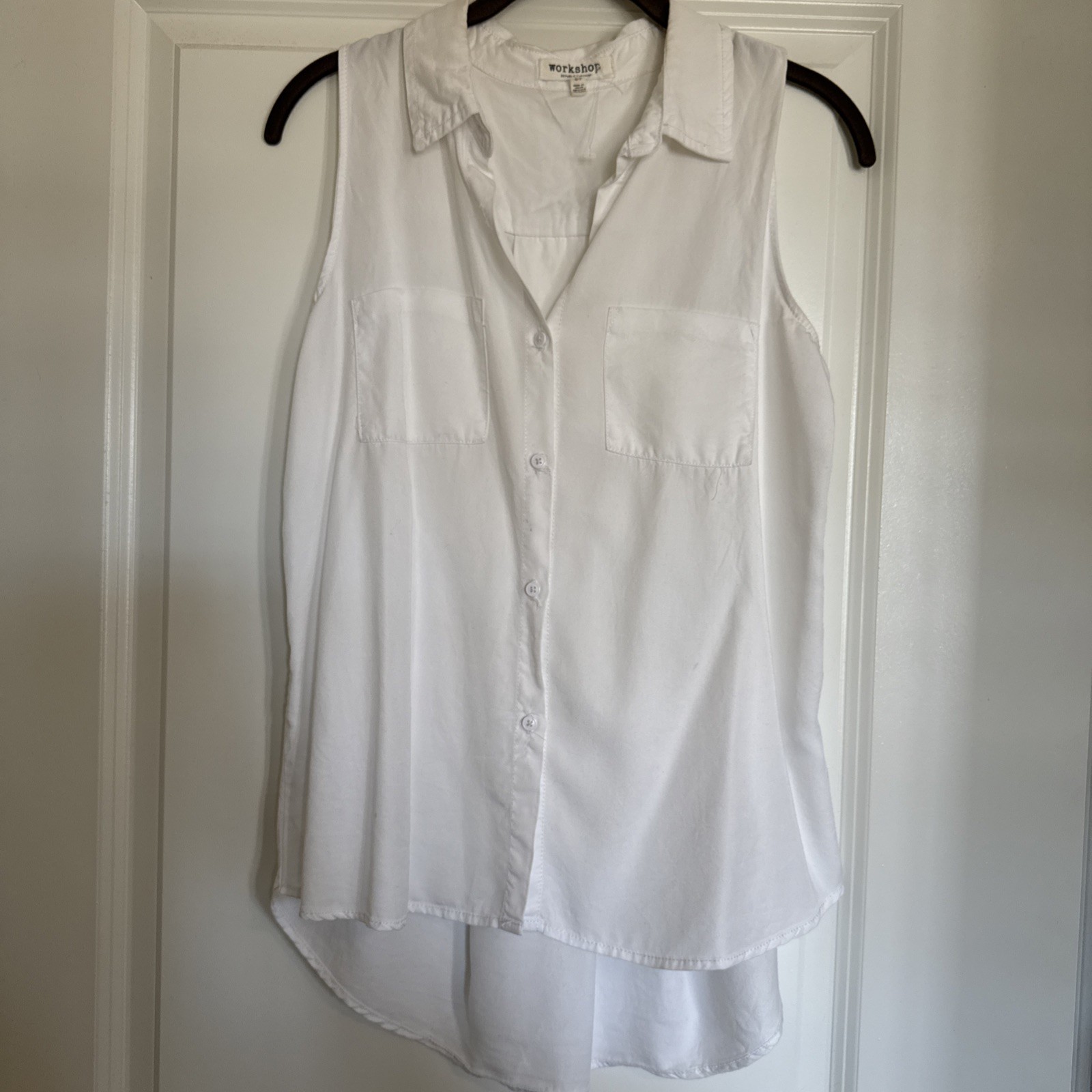 Women’s Workshop Republic Button Down White Tank … - image 1