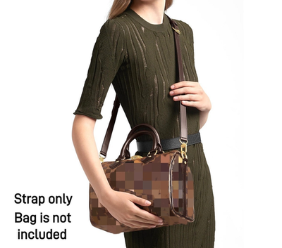 No Louis Vuitton Logo Crossbody Damier Ebene Epi Brown Leather