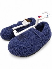 Champion Men  s M8 Women  s W10 Navy Blue Sherpa Fleece Slippers Slip On