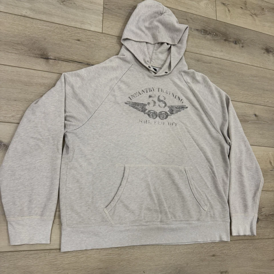 Sudadera con Capucha RRL Doble RL Para Hombre XL Gris Suave Polar Pullover Infantería FLD Off Foto 3 de 4