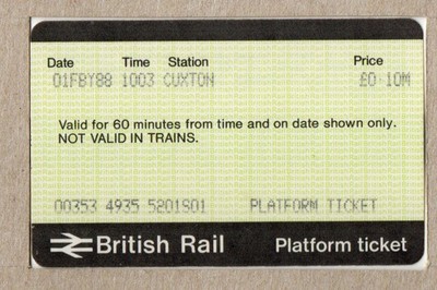 Cuxton S01 - final APTIS platform ticket as destaffed 4 Sep 1989 - Kent ME2