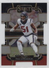 2023 Panini Select Concourse Black & Red Prizm Die-Cut Will Anderson Jr #40 6b7