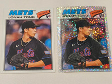 Jonah Tong '26 Heritage Lot (2)- #137 Silver Sparkle & base- NY Mets