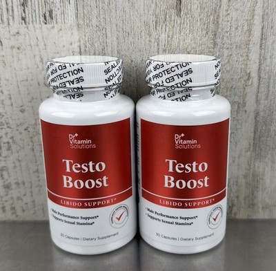 Lot Of 2 Dr. Vitamin Solutions Testo Boost Male Libido Support 30 Capsules