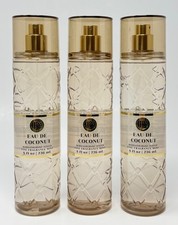 3 NEW BATH  BODY WORKS EAU DE COCONUT FINE FRAGRANCE MIST SPRAY 8 OZ LARGE