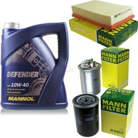 MANN-FILTER Inspektionspaket 5L Mannol Defender 10W-40 FüR Vw Polo Variant 1.9